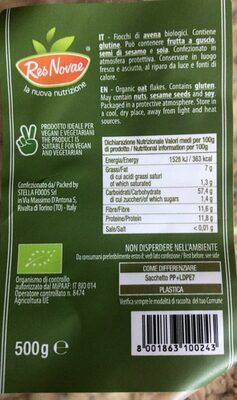 Fiocchi di avena biologici integrali