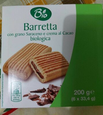 Barretta con grano saraceno e crema al cacao biologica
