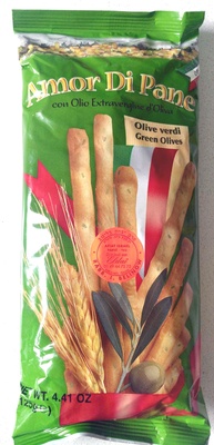 Gressins aux olives vertes et huile d'olive extra vierge