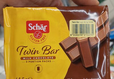 Twin bar galletas de barquillo cubiertas de chocolate