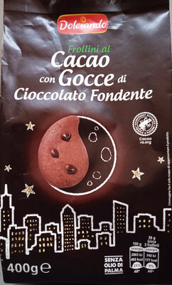 Frollini al cacao con Gocce di Cioccolato Fondente