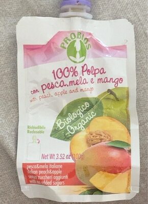 100% polpa con pesca,mela e mango