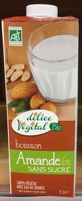 Lait d'amandes sans sucre