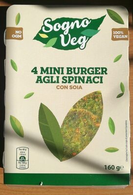 4 mini burger agli spinaci con soia