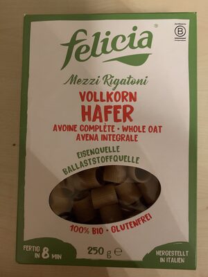 Mezzi Rigatoni Vollkorn Hafer