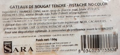 Gâteaux de Nougat tendre - Pistache no color