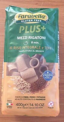 Mezzi rigatoni di rizo integrale e teff