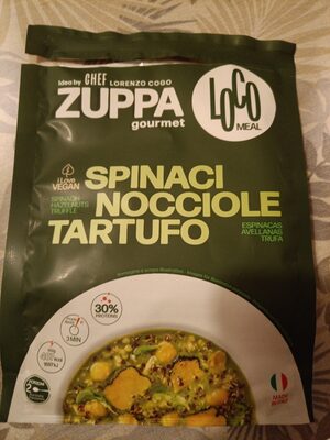 Zuppa gourmet spinaci nocciole tartufo