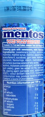 Mentos Sugar Free Mint Gum Pocket Bottle