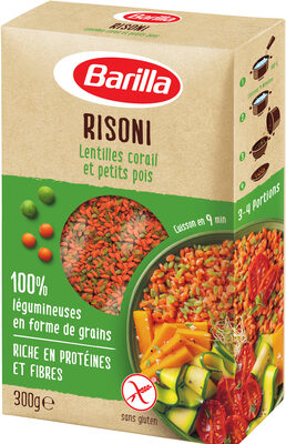 Barilla risoni lentilles corail et petits pois