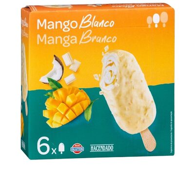 Helado bombón mango blanco