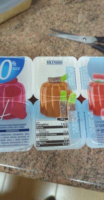 Gelatina 0% sabor cereza, cola y sandía