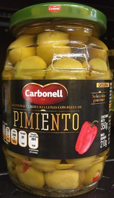 Aceitunas Verdes Rellenas con Pasta de Pimiento