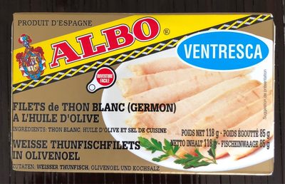 Filets de Thon blanc (Germon) à l'huile d'olive