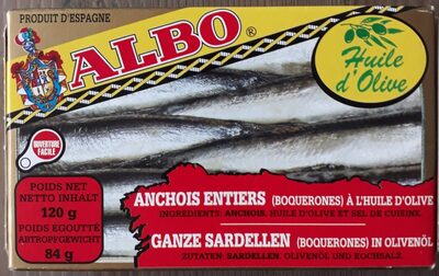 Anchois entiers à l'huile d'olive