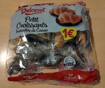Petit croissants bañados de cacao