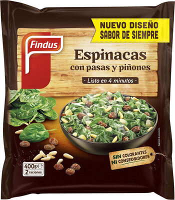 Tradicionales espinacas con pasas y piñones