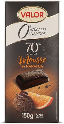 Chocolate negro 70% con mousse de naranja