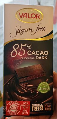 Chocolate 85% Cacao 0% Azúcares Añadidos