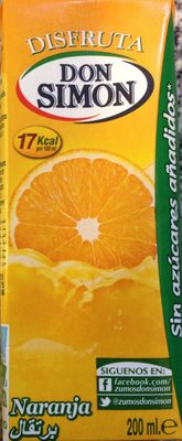 Zumo de naranja sin azúcares añadidos