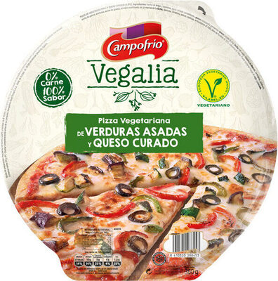 Vegalia, pizza vegetariana de verduras asadas y queso curado