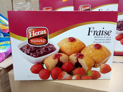Paquets De  Madeleines fourrées Fraise x 24 Individuelle