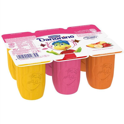 Danonino sabores, fresa, melocotón, plátano