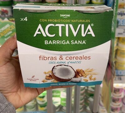 Activia Barriga Sana Fibras & cereales coco, avena y nueves