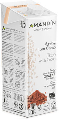 Bebida ecológica de arroz con cacao