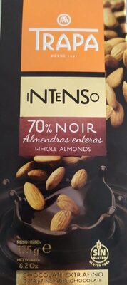 Chocolate negro 70% almendras enteras