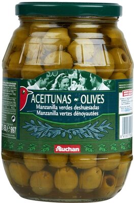 Auchan olives manzanilla vertes denoyautes bocal 450g