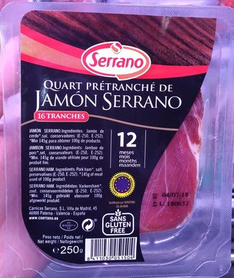 Quart Prétranché de Jamón Serrano