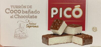 Turrón de coco bañado al chocolate