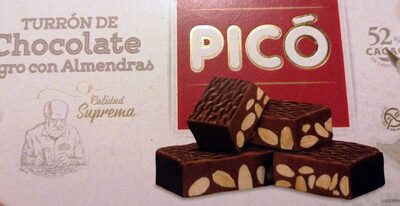 Turrón de chocolate negro con almendras