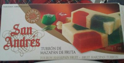 Turron de mazapan de fruta