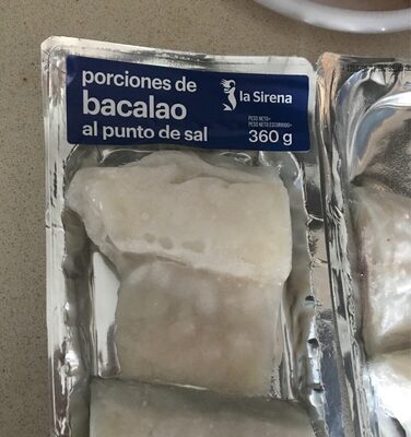 Porciones de bacalao al punto de sal