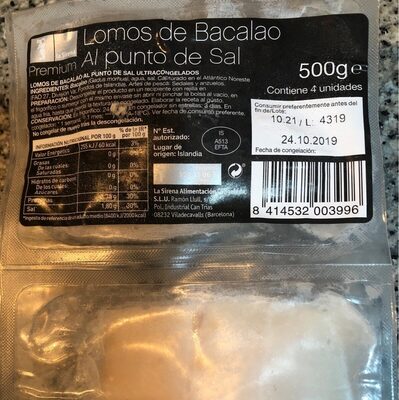 Lomos de bacalao al punto de sal