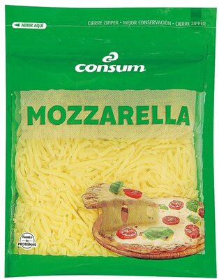 Queso mozzarella rallado