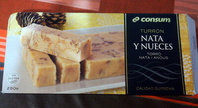 Turrón nata y nueces