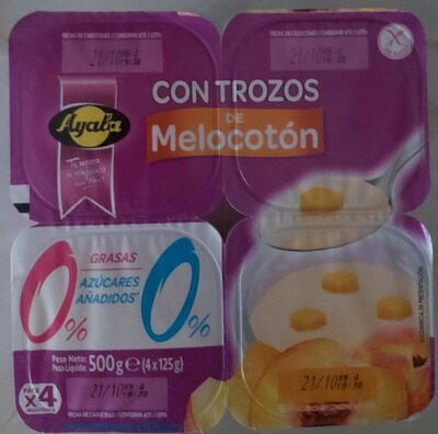 Yoghurt con trozos de melocotón
