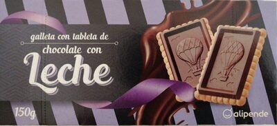 Galleta con tableta de chocolate con leche