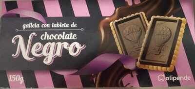 Galleta con tableta de chocolate negro
