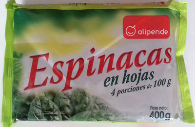 Espinacas en hojas