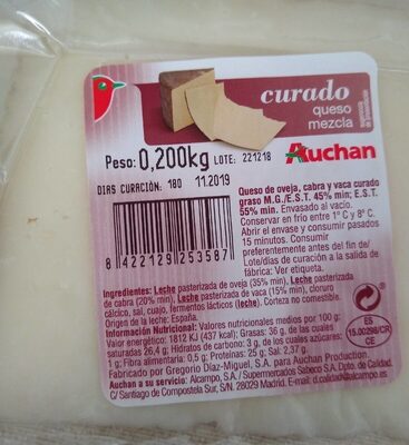 Queso mezcla curado de vaca, cabra y oveja