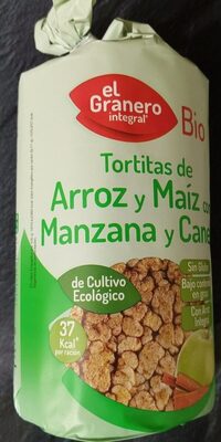 Tortitas de arroz y maiz con manzana y canela