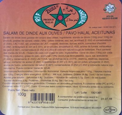 Salami de Dinde aux Olives