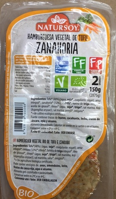 Hamburguesa vegetal de tofu zanahoria