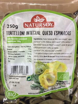 Tortelloni integral queso espinacas