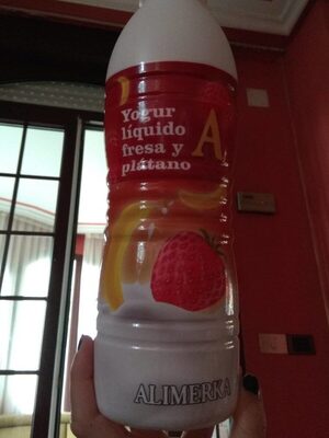 Yogur líquido fresa y plátano
