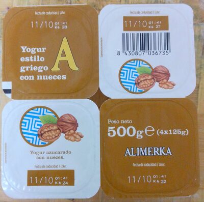 Yogur estilo griego con nueces